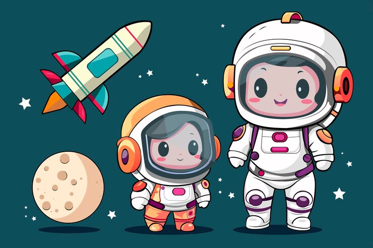 Conjunto de vectores de astronautas adorables y lindos