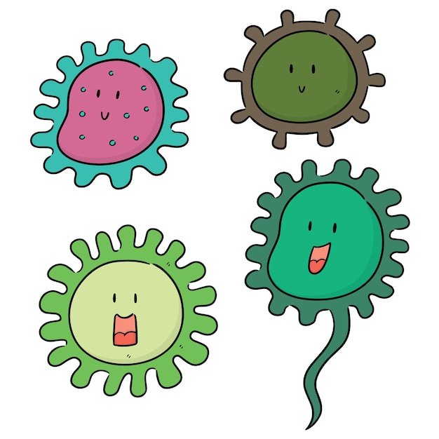 Vector conjunto de vectores de bacterias