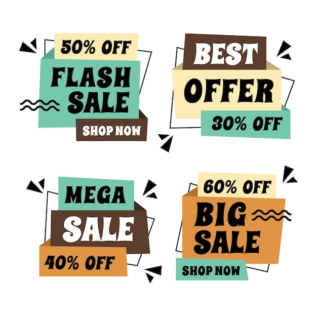 Conjunto de vectores de banners de venta