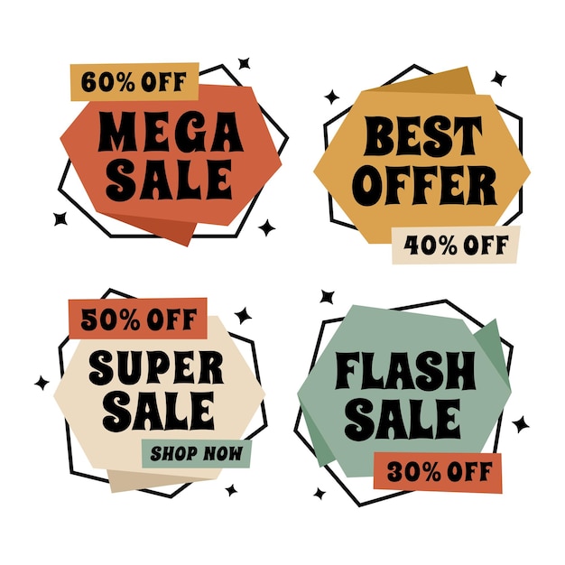 Conjunto de vectores de banners de venta
