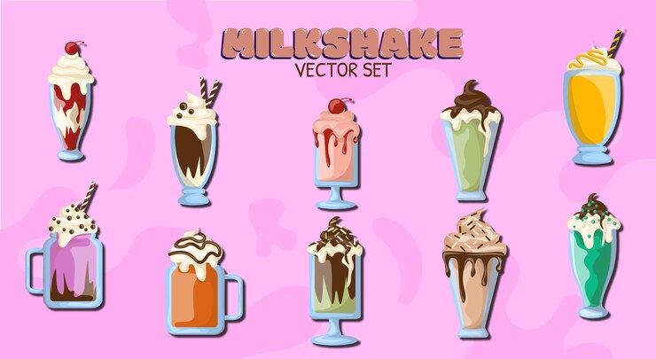 Vector conjunto de vectores de batido de leche