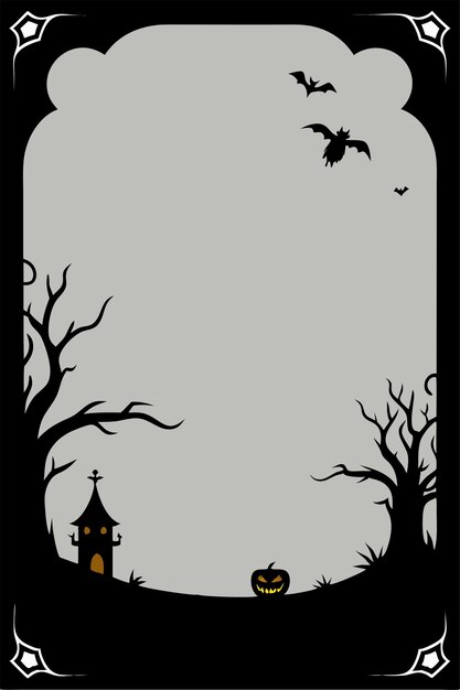 conjunto de vectores de borde de silueta de Halloween