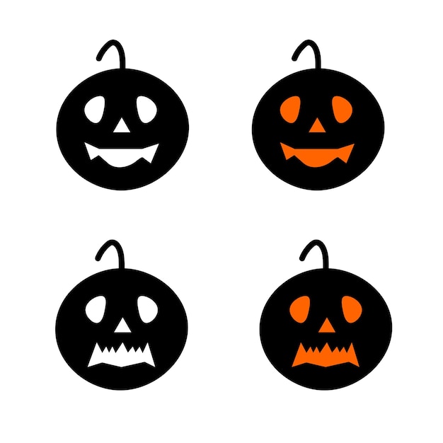 Vector conjunto de vectores de calabazas de halloween