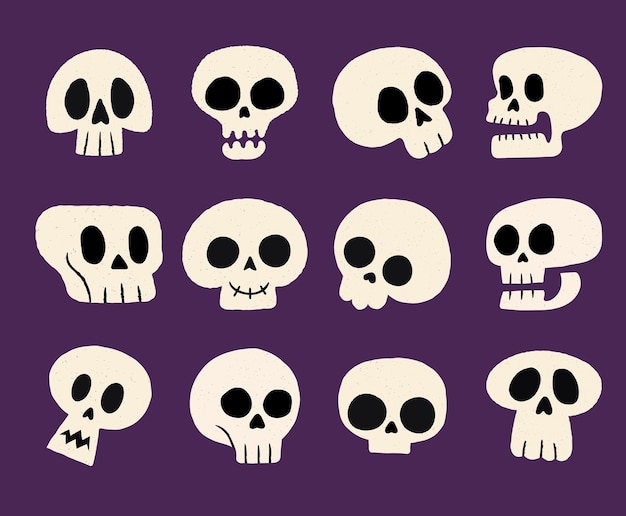 Conjunto de vectores de calavera de Halloween