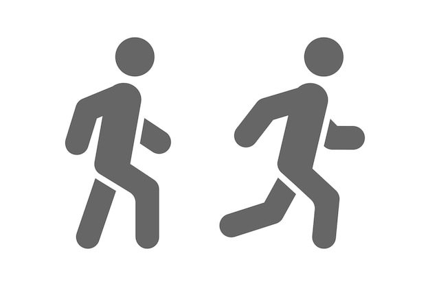 conjunto de vectores de caminar y correr