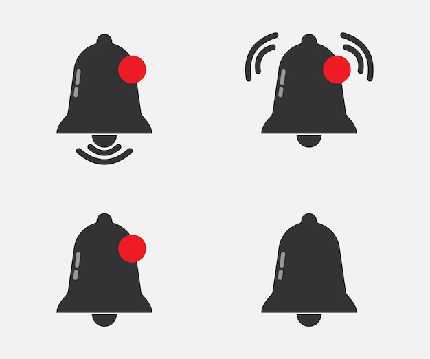 Conjunto de vectores de campanas Símbolo de alarma