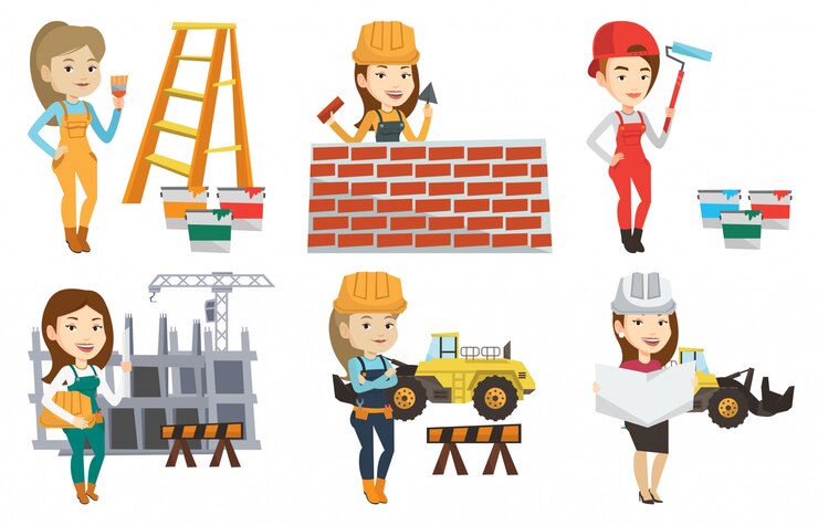 Vector conjunto de vectores de caracteres de constructores y constructores