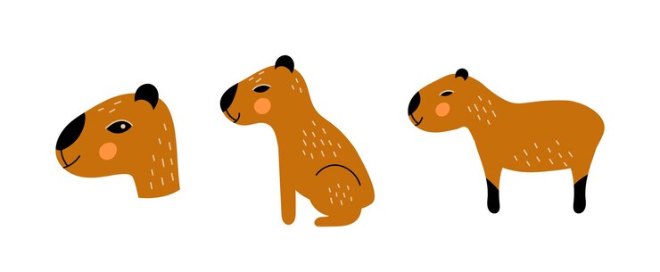 Vector conjunto de vectores de carpincho