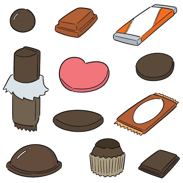 Vector conjunto de vectores de chocolate