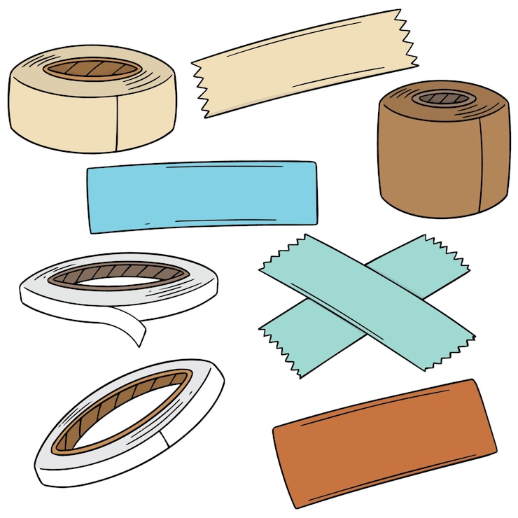 Vector conjunto de vectores de cinta adhesiva