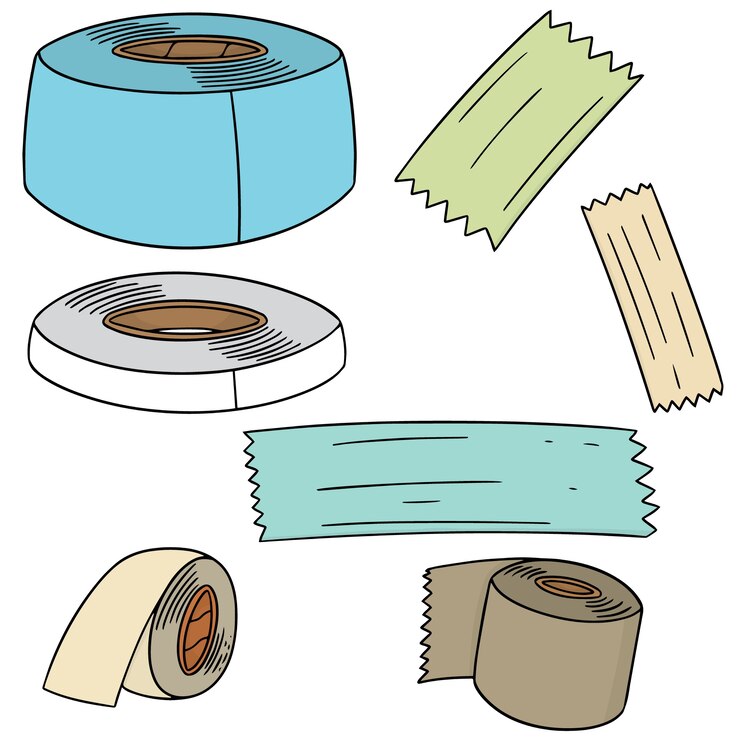 Vector conjunto de vectores de cinta adhesiva