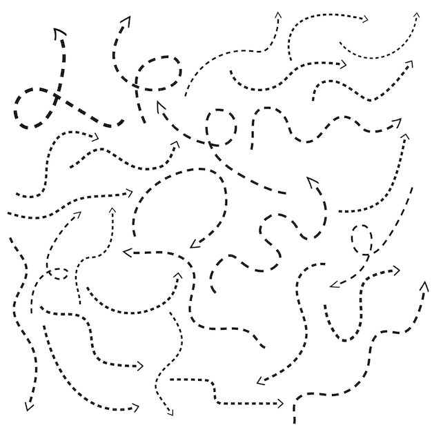 Vector conjunto de vectores de colección de flechas vectoriales dibujadas a mano