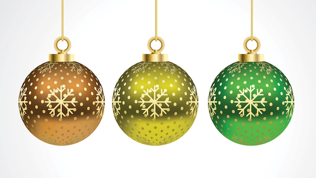 Conjunto de vectores coloridas bolas de Navidad con adornos