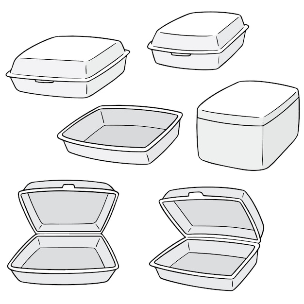 conjunto de vectores de contenedor de espuma