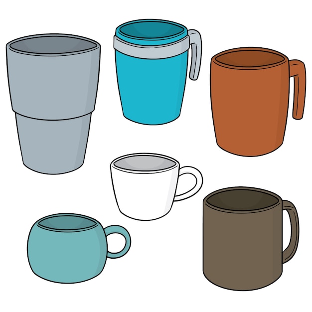 conjunto de vectores de copa de bebida