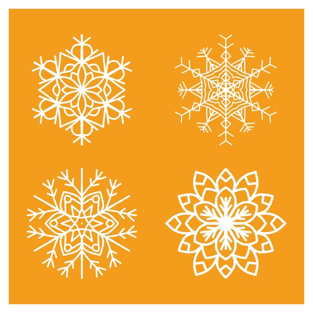 conjunto de vectores de copos de nieve de navidad cortados por láser