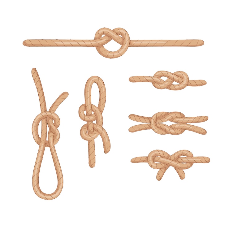 Vector conjunto de vectores de cuerda de nudos ilustración vectorial de colección