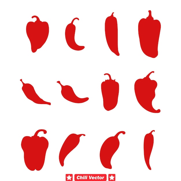 Conjunto de vectores dinámicos Chili Fest para diseños festivos y aventuras culinarias