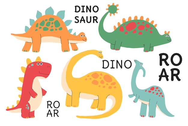 El conjunto de vectores de dinosaurios animales prehistóricos