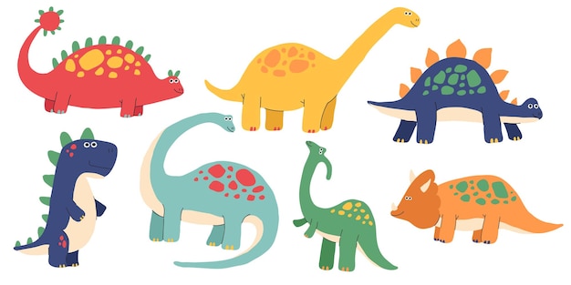El conjunto de vectores de dinosaurios animales prehistóricos