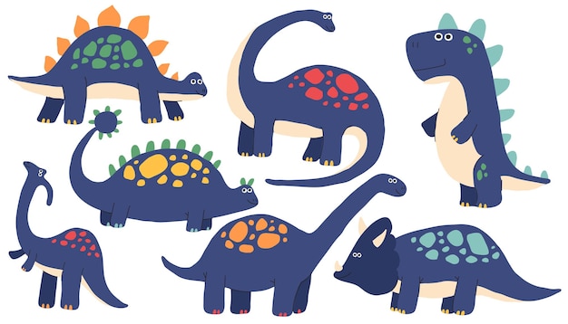 El conjunto de vectores de dinosaurios animales prehistóricos