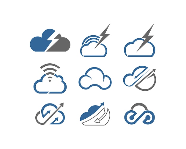 Vector conjunto de vectores de diseño de formas de nube