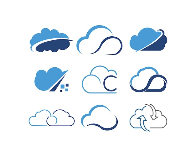 Conjunto de vectores de diseño de formas de nube