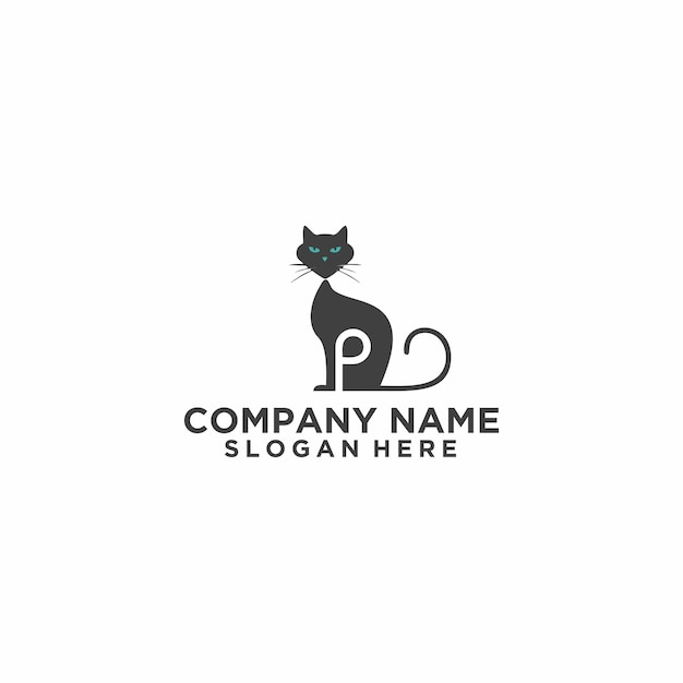 Conjunto de vectores de diseño de logotipo de gato