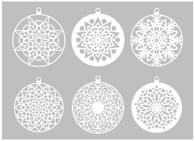 conjunto de vectores de diseño de Navidad de copos de nieve