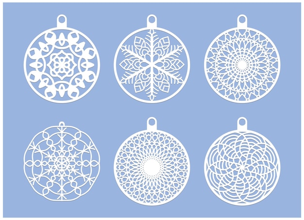 conjunto de vectores de diseño de Navidad de copos de nieve