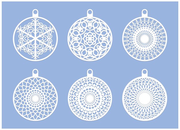 conjunto de vectores de diseño de Navidad de copos de nieve