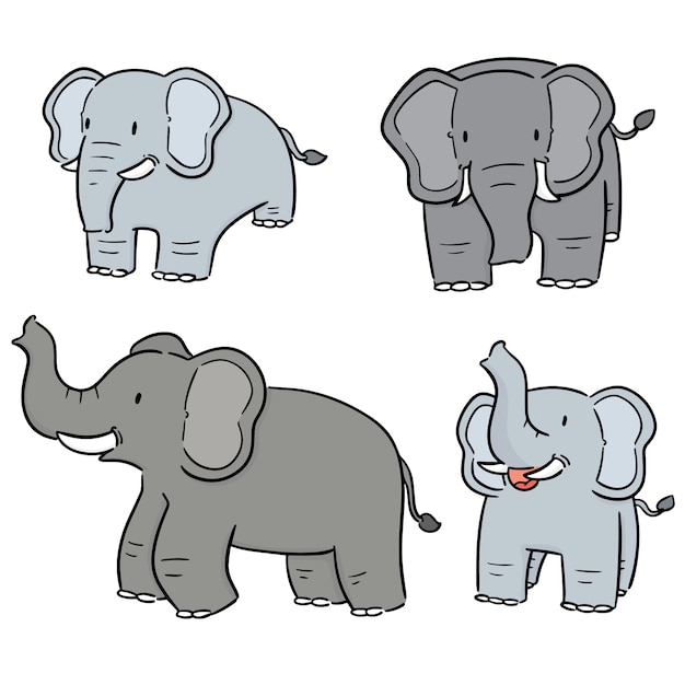 conjunto de vectores de elefante