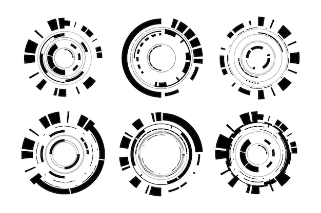 Conjunto de vectores elemento de interfaz de usuario moderno de ciencia ficción Tecnología futurista abstracto HUD