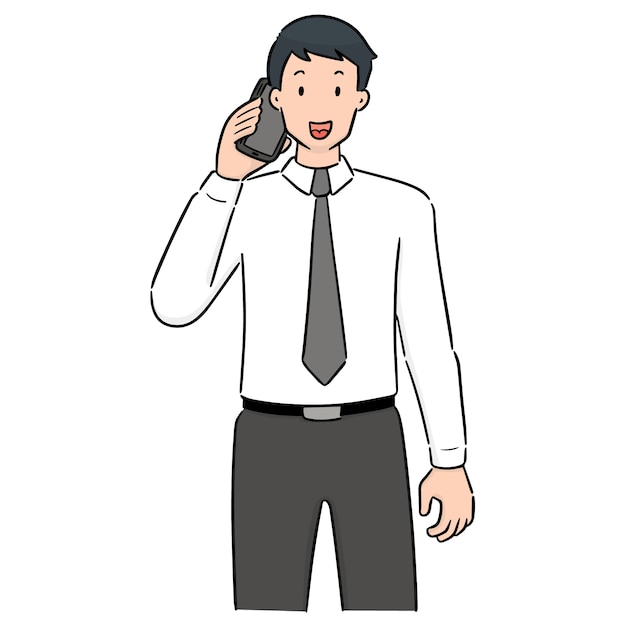 conjunto de vectores de empresario con smartphone