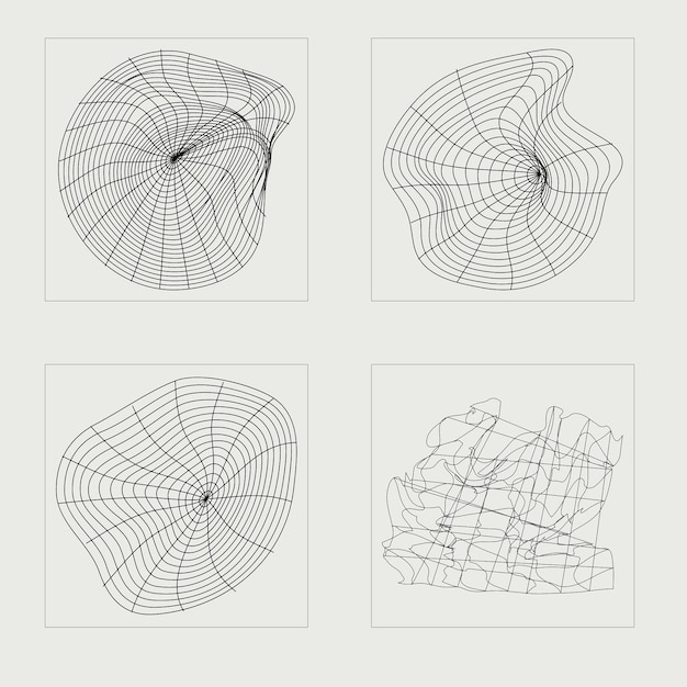 Vector conjunto de vectores de estilo y2k de objetos activos gráficos extraordinarios iconos planos minimalistas