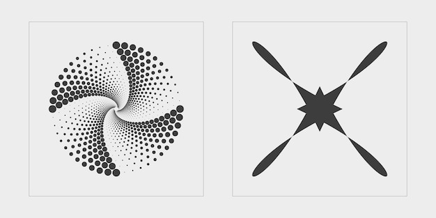 Conjunto de vectores de estilo Y2K de objetos Brutalismo formas de estrellas y flores Iconos planos minimalistas