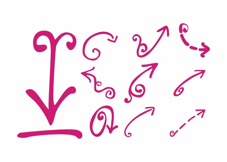 Vector conjunto de vectores de flecha apuntante
