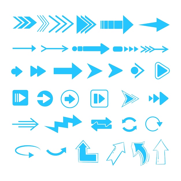 Conjunto de vectores de flechas logo icono