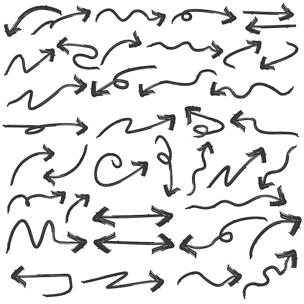 conjunto de vectores de flechas negras