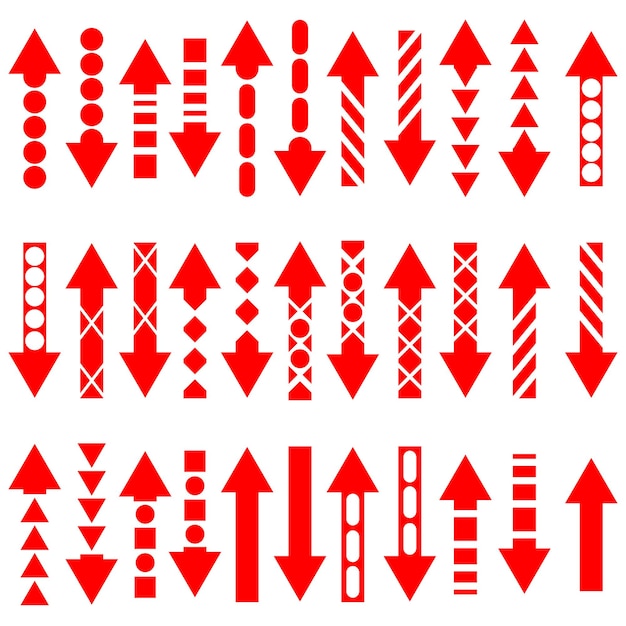 Un conjunto de vectores de flechas rojas útiles