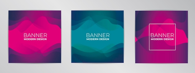 Conjunto de vectores de fondo de diseño de banner moderno