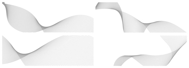 Conjunto de vectores de fondo grises abstractos con ondas dinámicas para el diseño de negocios