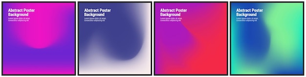 Conjunto de vectores de fondo de póster de gradiente circular moderno abstracto Colección de formas de prisma geométrico