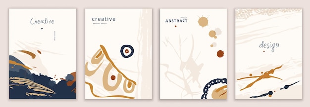 Conjunto de vectores fondos creativos abstractos o portadas en plantillas editables de diseño de moda para mí social