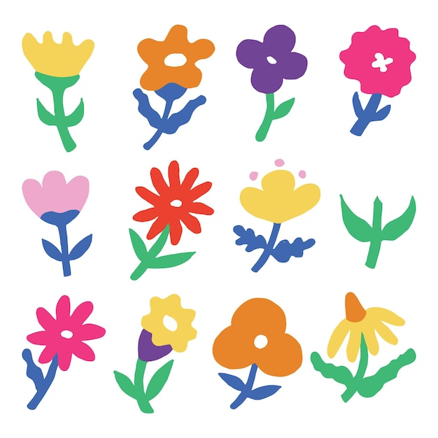 Conjunto de vectores de forma de flor abstractos