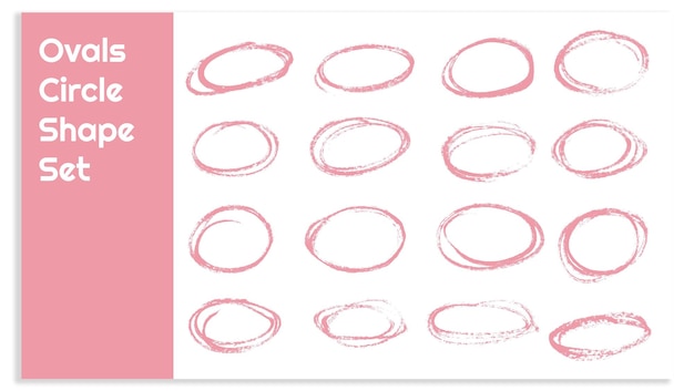 Conjunto de vectores de formas de círculo oval