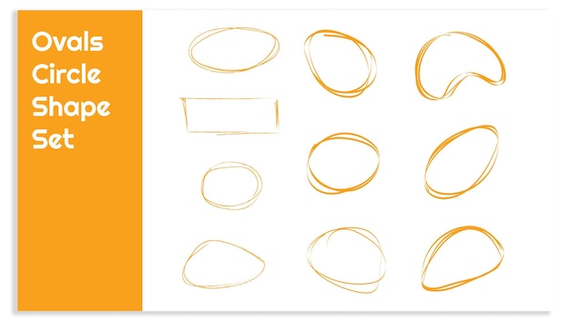 Conjunto de vectores de formas de círculo oval