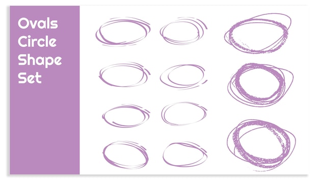 Conjunto de vectores de formas de círculo oval