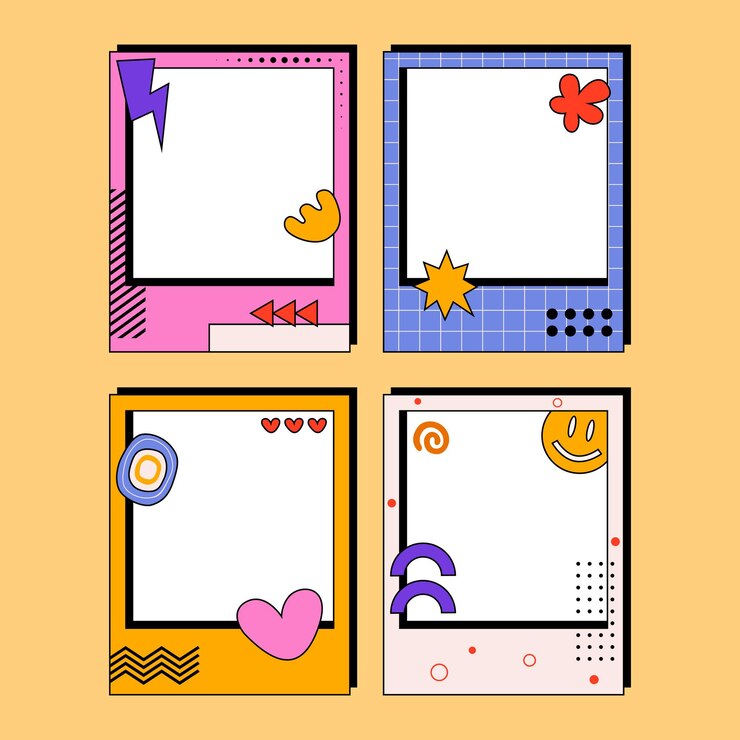 Vector conjunto de vectores de fotogramas retro