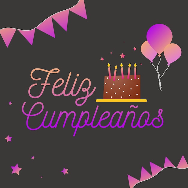 Vector conjunto de vectores de gradiente de feliz cumpleaños